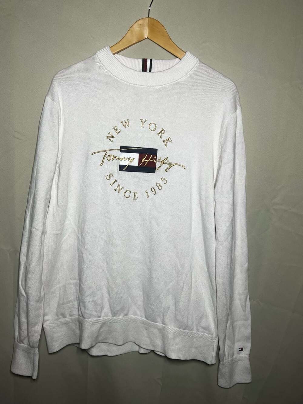 Tommy Hilfiger New York Since 1985 Sweater Size L White Cotton